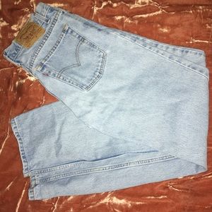 Denim Levi jeans.